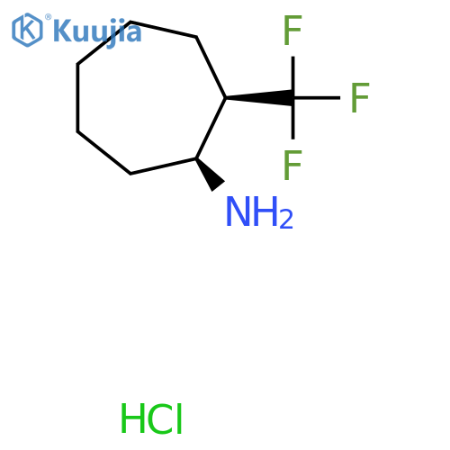 (1S,2R)-2-(trifluoromethyl)cycloheptan-1-amine hydrochloride structure