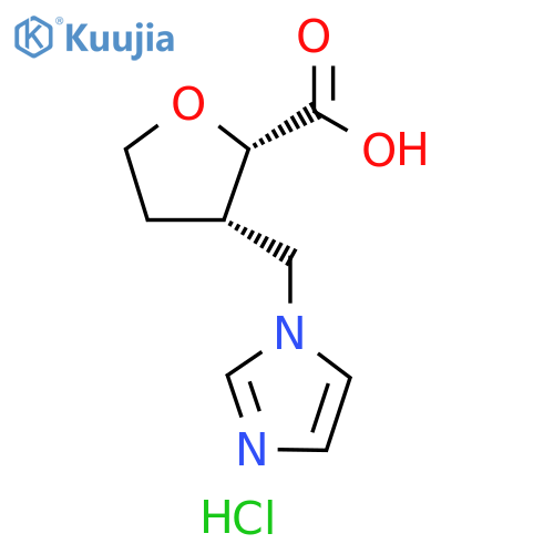 (2S,3S)-3-(imidazol-1-ylmethyl)tetrahydrofuran-2-carboxylic acid;hydrochloride structure