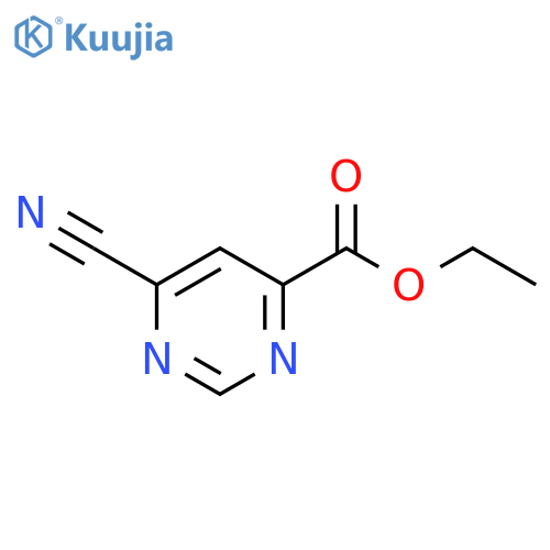4-Pyrimidinecarboxylic acid, 6-cyano-, ethyl ester structure