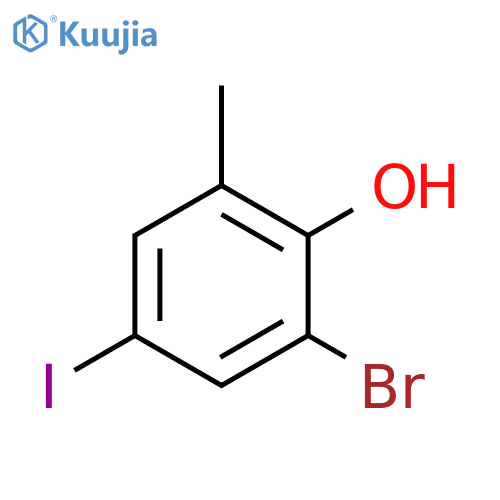 2-Bromo-4-iodo-6-methylphenol structure