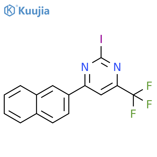 Pyrimidine, 2-iodo-4-(2-naphthalenyl)-6-(trifluoromethyl)- structure