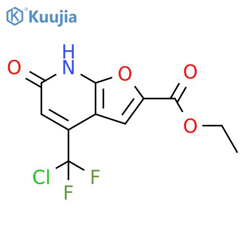 Furo[2,3-b]pyridine-2-carboxylic acid, 4-(chlorodifluoromethyl)-6,7-dihydro-6-oxo-, ethyl ester structure