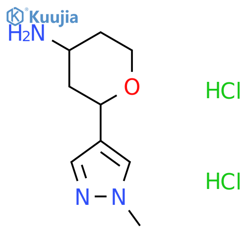 2-(1-methyl-1H-pyrazol-4-yl)oxan-4-amine dihydrochloride structure