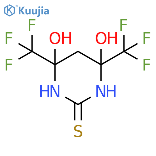 4,6-Bis(hydroxy)-4.6-bis(trifluoromethyl)tetrahydropyrimidine-2-thione structure