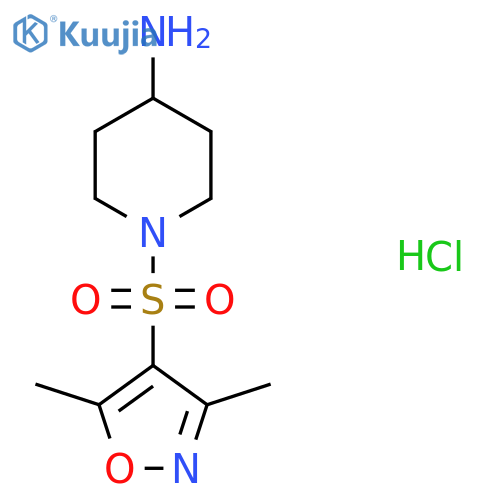 1-[(3,5-dimethyl-1,2-oxazol-4-yl)sulfonyl]piperidin-4-amine hydrochloride structure