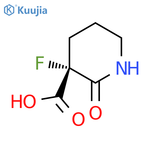 (3R)-3-fluoro-2-oxopiperidine-3-carboxylic acid structure
