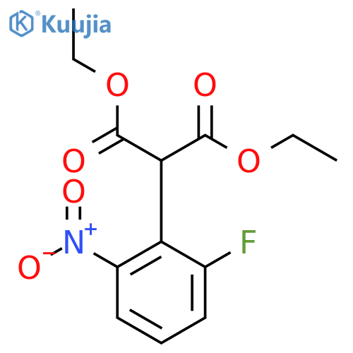 Propanedioic acid, 2-(2-fluoro-6-nitrophenyl)-, 1,3-diethyl ester structure