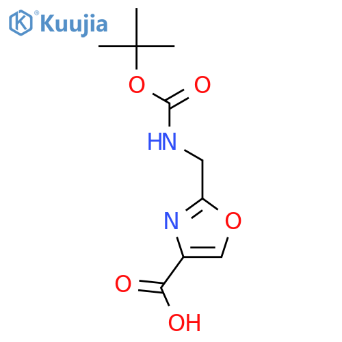 2-({[(tert-butoxy)carbonyl]amino}methyl)-1,3-oxazole-4-carboxylic acid structure