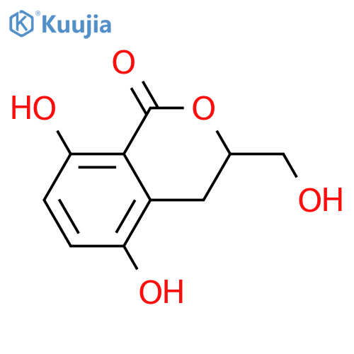 3,4-Dihydro-5,8-dihydroxy-3-(hydroxymethyl)-1H-2-benzopyran-1-one; (S)-form structure