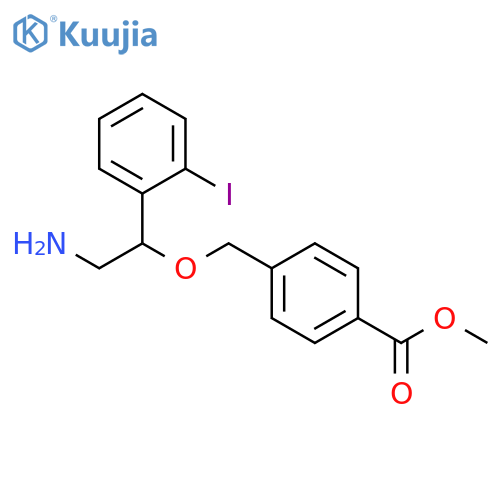 Benzoic acid, 4-[[2-amino-1-(2-iodophenyl)ethoxy]methyl]-, methyl ester structure