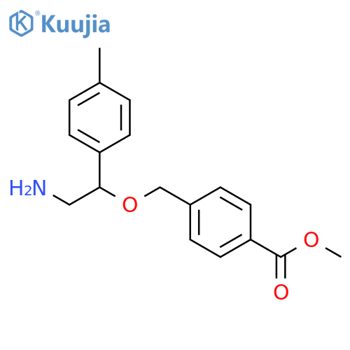 Benzoic acid, 4-[[2-amino-1-(4-methylphenyl)ethoxy]methyl]-, methylester structure