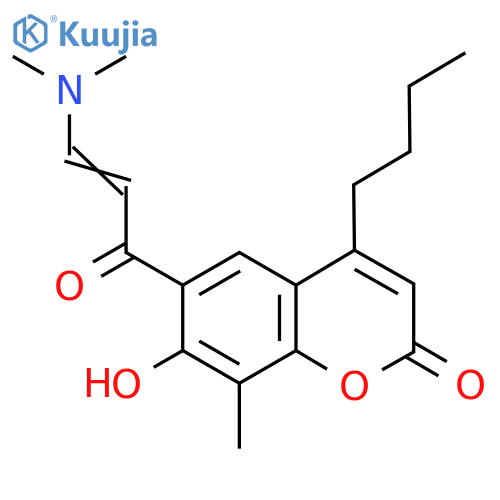 4-Butyl-6-3-(dimethylamino)acryloyl-7-hydroxy-8-methyl-2H-chromen-2-one structure