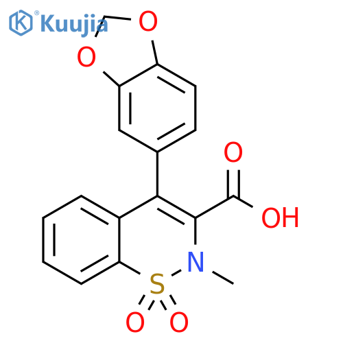 2H-1,2-Benzothiazine-3-carboxylic acid,4-(1,3-benzodioxol-5-yl)-2-methyl-, 1,1-dioxide structure