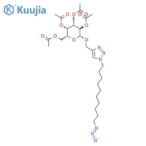 β-D-Galactopyranoside, [1-(10-azidodecyl)-1H-1,2,3-triazol-4-yl]methyl, 2,3,4,6-tetraacetate structure