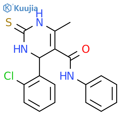 4-(2-chlorophenyl)-6-methyl-N-phenyl-2-sulfanylidene-1,2,3,4-tetrahydropyrimidine-5-carboxamide structure