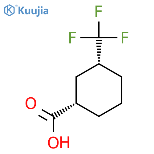 (1S,3R)-3-(trifluoromethyl)cyclohexanecarboxylic acid structure