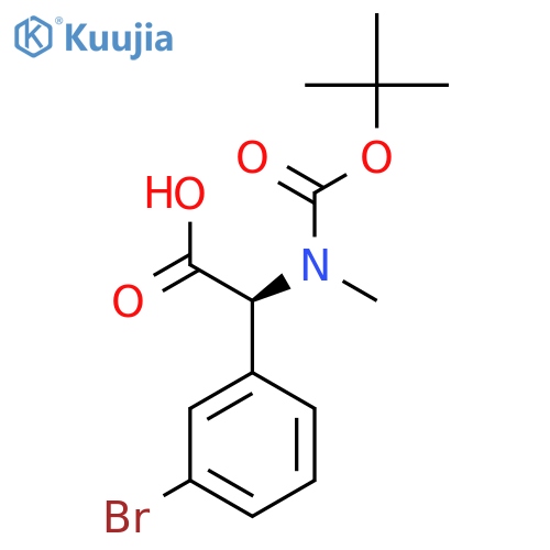 (S)-2-(3-Bromophenyl)-2-((tert-butoxycarbonyl)(methyl)amino)acetic acid structure