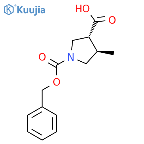 trans-1-[(Benzyloxy)carbonyl]-4-methylpyrrolidine-3-carboxylic acid structure
