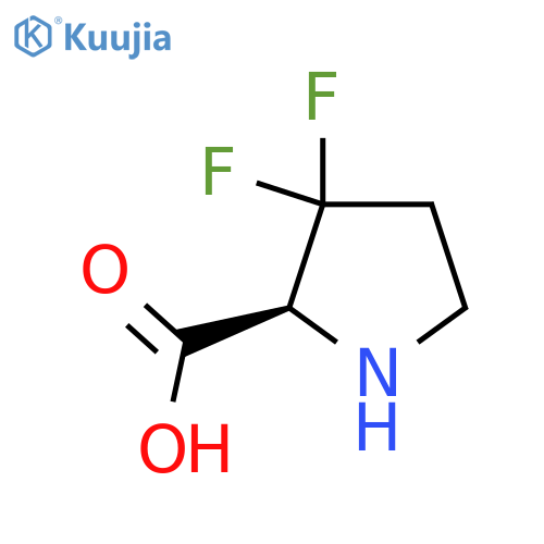 (2S)-3,3-difluoropyrrolidine-2-carboxylic acid structure