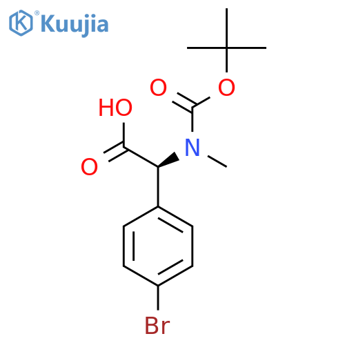 (S)-2-(4-Bromophenyl)-2-((tert-butoxycarbonyl)(methyl)amino)acetic acid structure