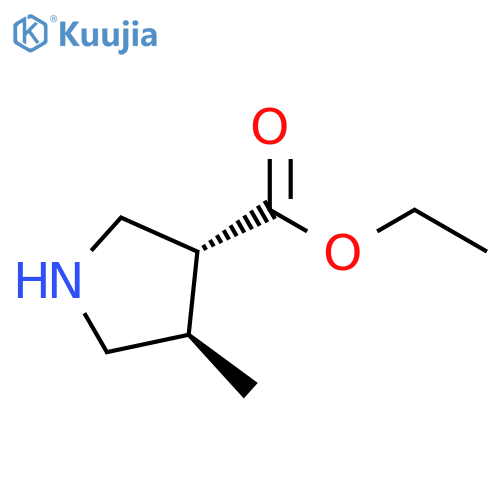 3-Pyrrolidinecarboxylic acid, 4-methyl-, ethyl ester, (3R,4R)- structure