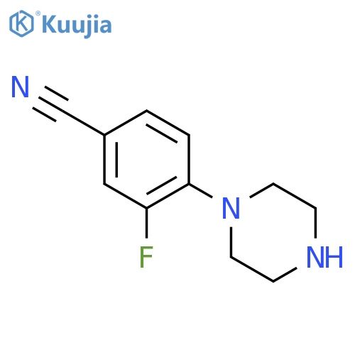 3-Fluoro-4-(piperazin-1-yl)benzonitrile structure