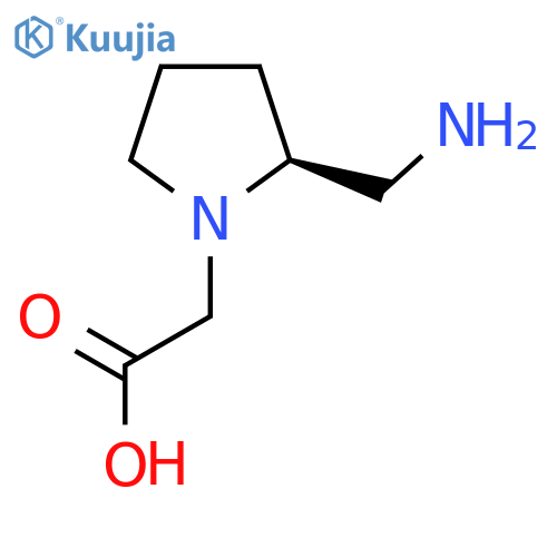 2-[(2S)-2-(aminomethyl)pyrrolidin-1-yl]acetic acid structure