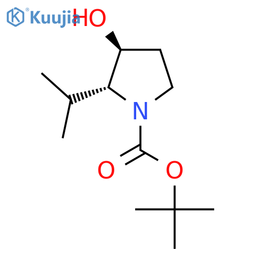 tert-Butyl (2R,3S)-3-hydroxy-2-isopropylpyrrolidine-1-carboxylate structure