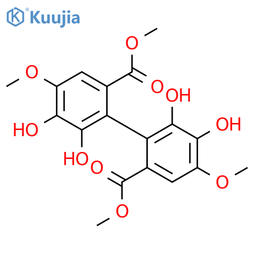 [1,1'-Biphenyl]-2,2'-dicarboxylic acid,5,5',6,6'-tetrahydroxy-4,4'-dimethoxy-, dimethyl ester structure