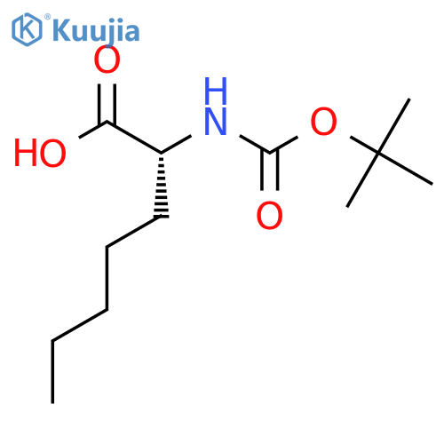 (R)-2-((Tert-Butoxycarbonyl)amino)heptanoic acid structure