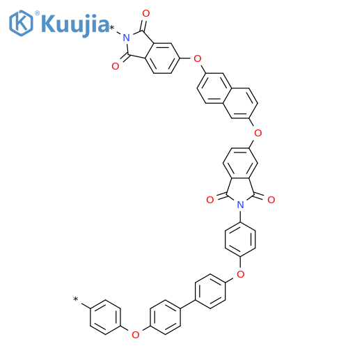 Poly[(1,3-dihydro-1,3-dioxo-2H-isoindole-2,5-diyl)oxy-2,6-naphthalenediyloxy(1,3-dihydro-1,3-dioxo-2H-isoindole-5,2-diyl)-1,4-phenyleneoxy[1,1'-biphenyl]-4,4'-diyloxy-1,4-phenylene] structure