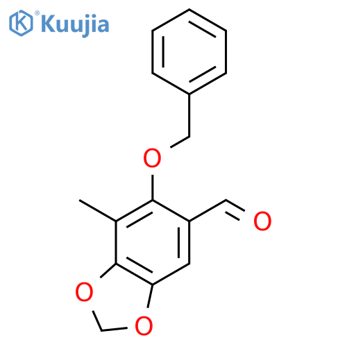 2-benzyloxy-3-methyl-4,5-methylenedioxybenzaldehyde structure
