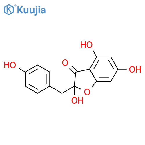 3(2H)-Benzofuranone, 2,4,6-trihydroxy-2-[(4-hydroxyphenyl)methyl]- structure