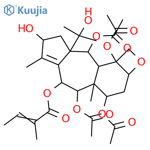 11(15→1)-Abeo-5,20-epoxy-11-taxene-2,4,7,9,10,13,15-heptol; (2α,4α,5β,7β,9α,10β,13α)-form, 10-Tigloyl, 2,4,7,9-tetra-Ac structure