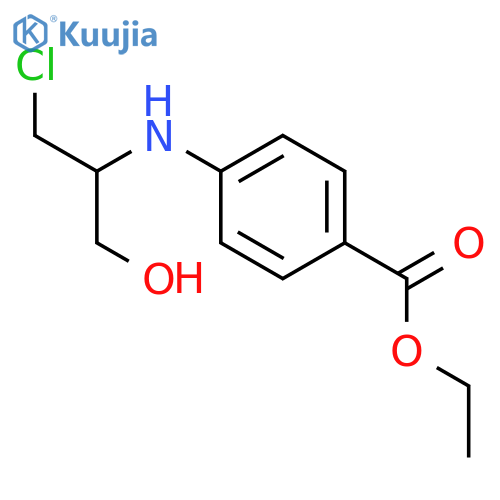 ethyl 4-{[(1R)-2-chloro-1-(hydroxymethyl)ethyl]amino}benzoate structure