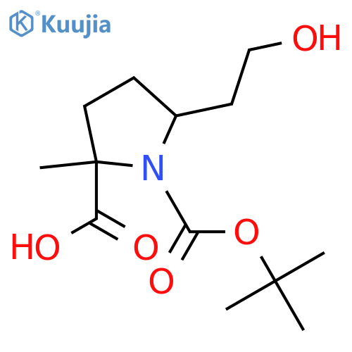 1-tert-butyl 2-methyl 5-(2-hydroxyethyl)pyrrolidine-1,2-dicarboxylate structure