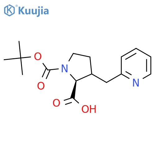 1,2-Pyrrolidinedicarboxylic acid, 3-(2-pyridinylmethyl)-, 1-(1,1-dimethylethyl) ester structure
