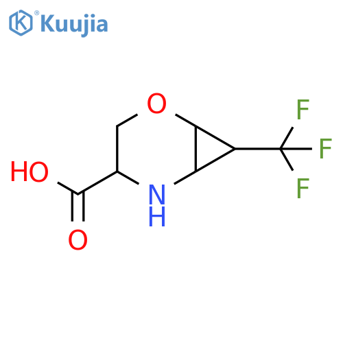 2-Oxa-5-azabicyclo[4.1.0]heptane-4-carboxylic acid, 7-(trifluoromethyl)- structure