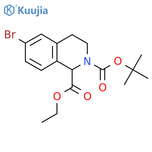 2-Tert-butyl 1-ethyl 6-bromo-1,2,3,4-tetrahydroisoquinoline-1,2-dicarboxylate structure