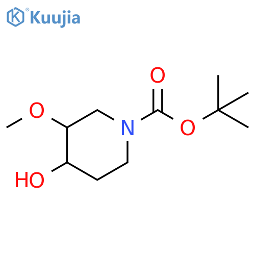 tert-butyl 4-hydroxy-3-methoxypiperidine-1-carboxylate structure