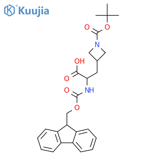 3-{1-[(tert-butoxy)carbonyl]azetidin-3-yl}-2-({[(9H-fluoren-9-yl)methoxy]carbonyl}amino)propanoic acid structure