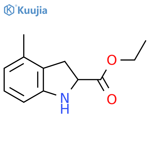 Ethyl 4-methyl-2,3-dihydro-1H-indole-2-carboxylate structure