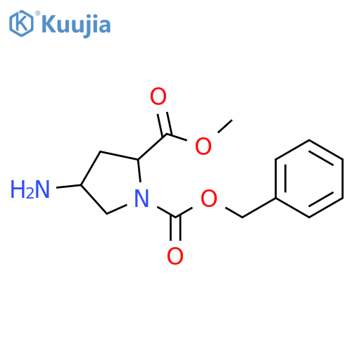 1-benzyl 2-methyl 4-aminopyrrolidine-1,2-dicarboxylate structure