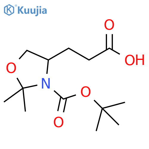 4-Oxazolidinepropanoic acid, 3-[(1,1-dimethylethoxy)carbonyl]-2,2-dimethyl- structure