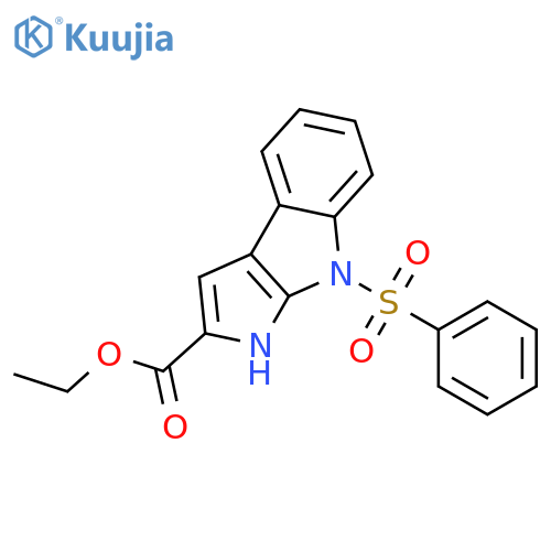 Pyrrolo[2,3-b]indole-2-carboxylicacid, 1,8-dihydro-8-(phenylsulfonyl)-, ethyl ester structure