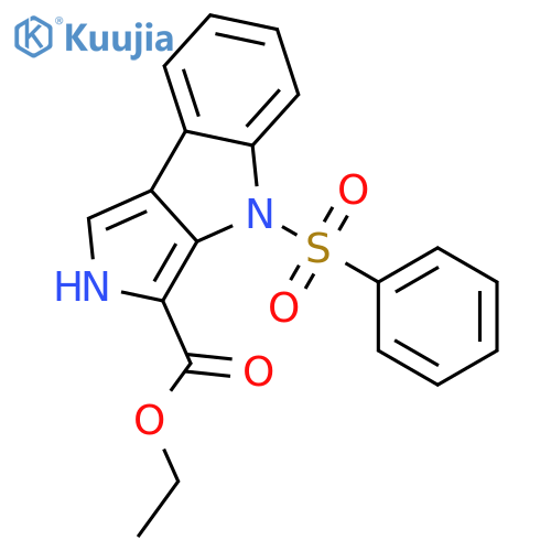 Pyrrolo[3,4-b]indole-3-carboxylicacid, 2,4-dihydro-4-(phenylsulfonyl)-, ethyl ester structure