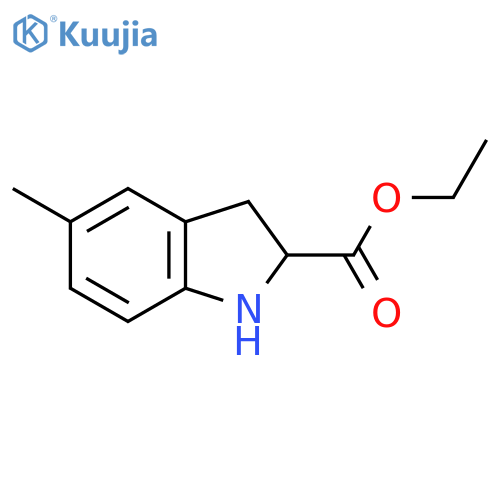 ethyl 5-methyl-2,3-dihydro-1H-indole-2-carboxylate structure