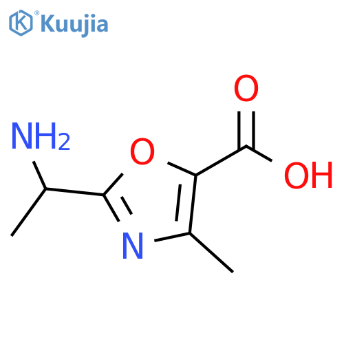 2-(1-aminoethyl)-4-methyl-1,3-oxazole-5-carboxyli c acid structure