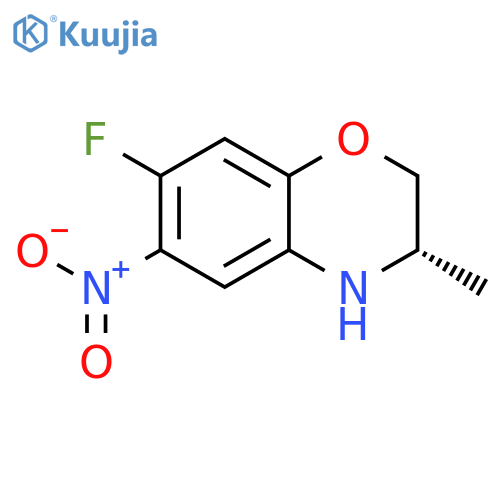 2H-1,4-Benzoxazine, 7-fluoro-3,4-dihydro-3-methyl-6-nitro-, (S)- structure