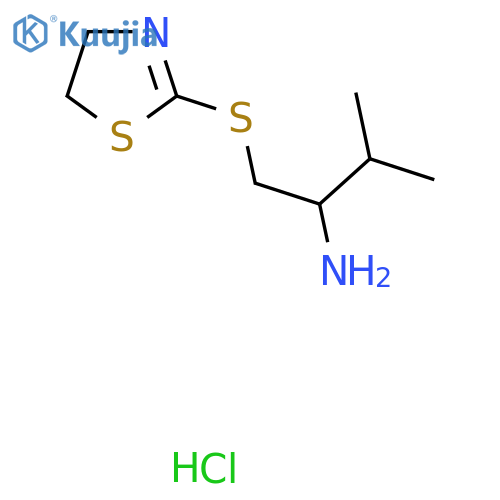 1-((4,5-Dihydrothiazol-2-yl)thio)-3-methylbutan-2-amine hydrochloride structure